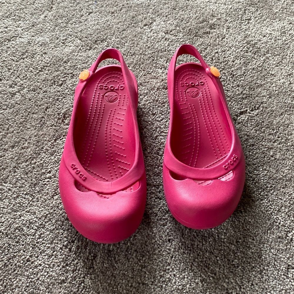 Crocs Jayna Ballet Flats Pink Slip On Comfort Shoes SIZE 8